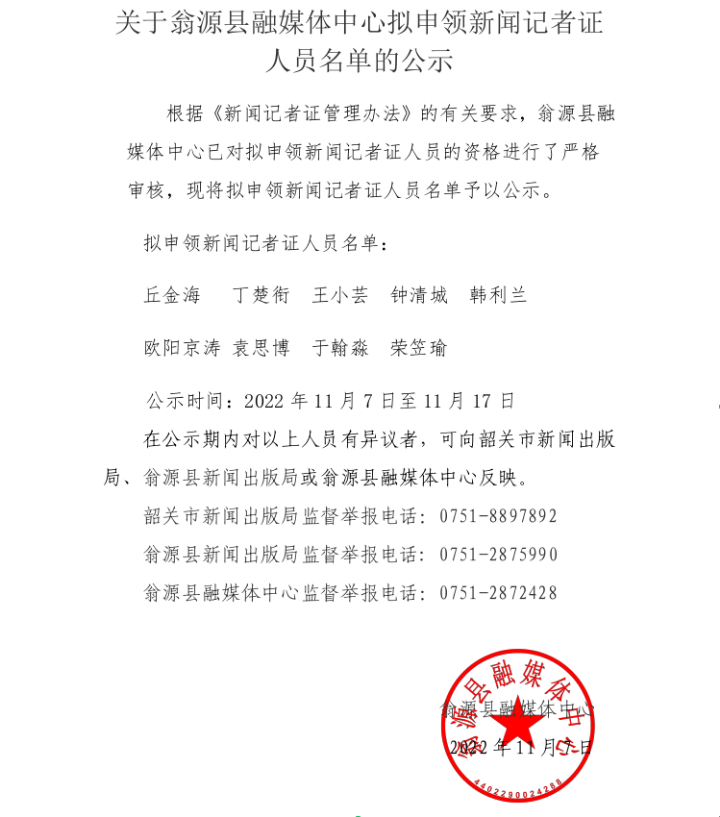 关于翁源融媒体中心2022年度新闻记者证名单的公示.jpg