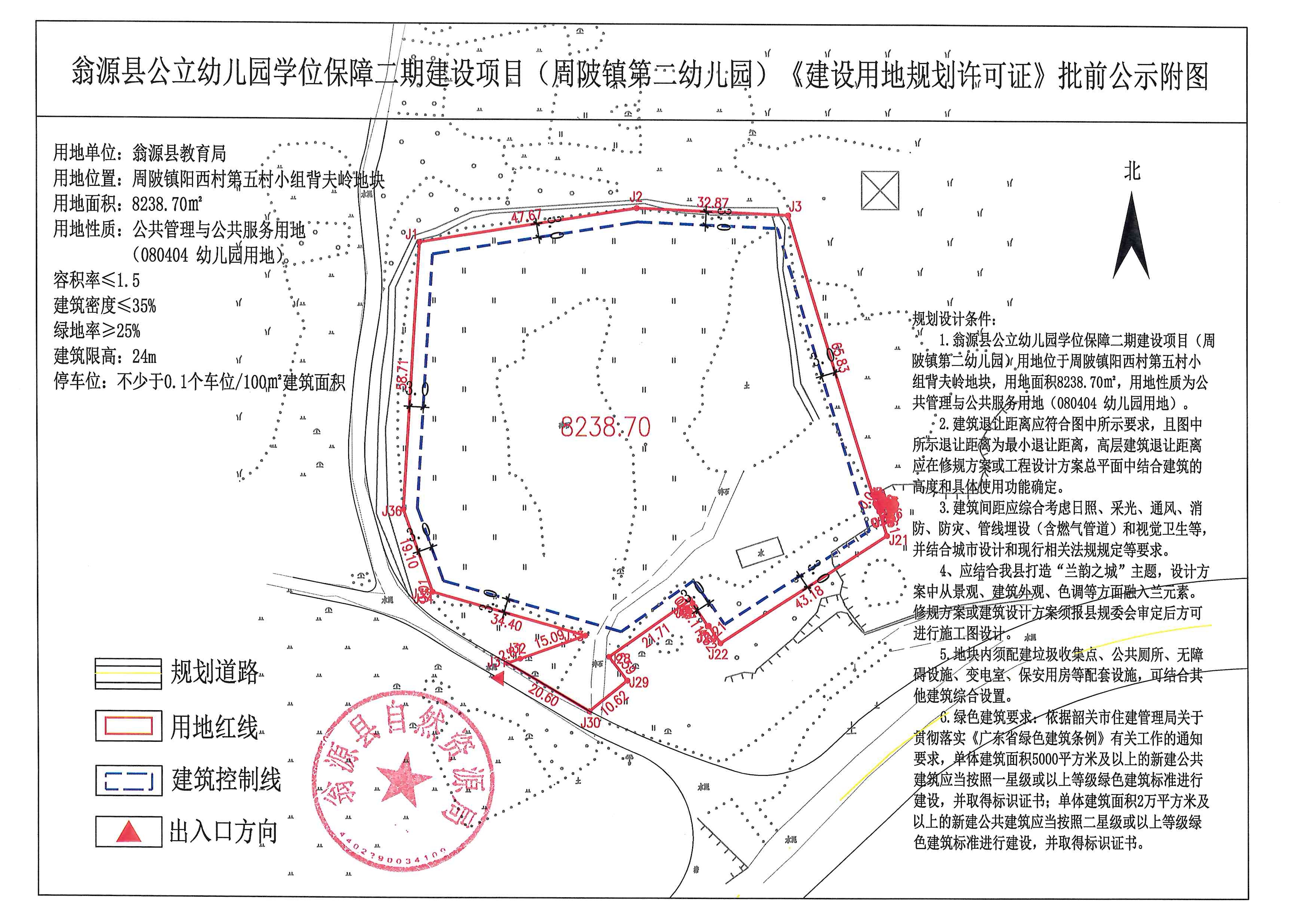 翁源县公立幼儿园学位保障二期建设项目(周陂镇第二幼儿园)《建设用地